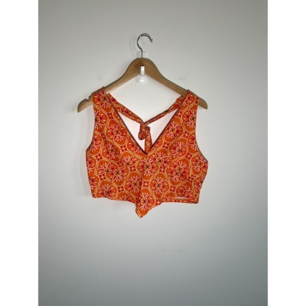 Y2K Babydoll Asymmetrical Fairy Boho Festival Womens Top Orange XL